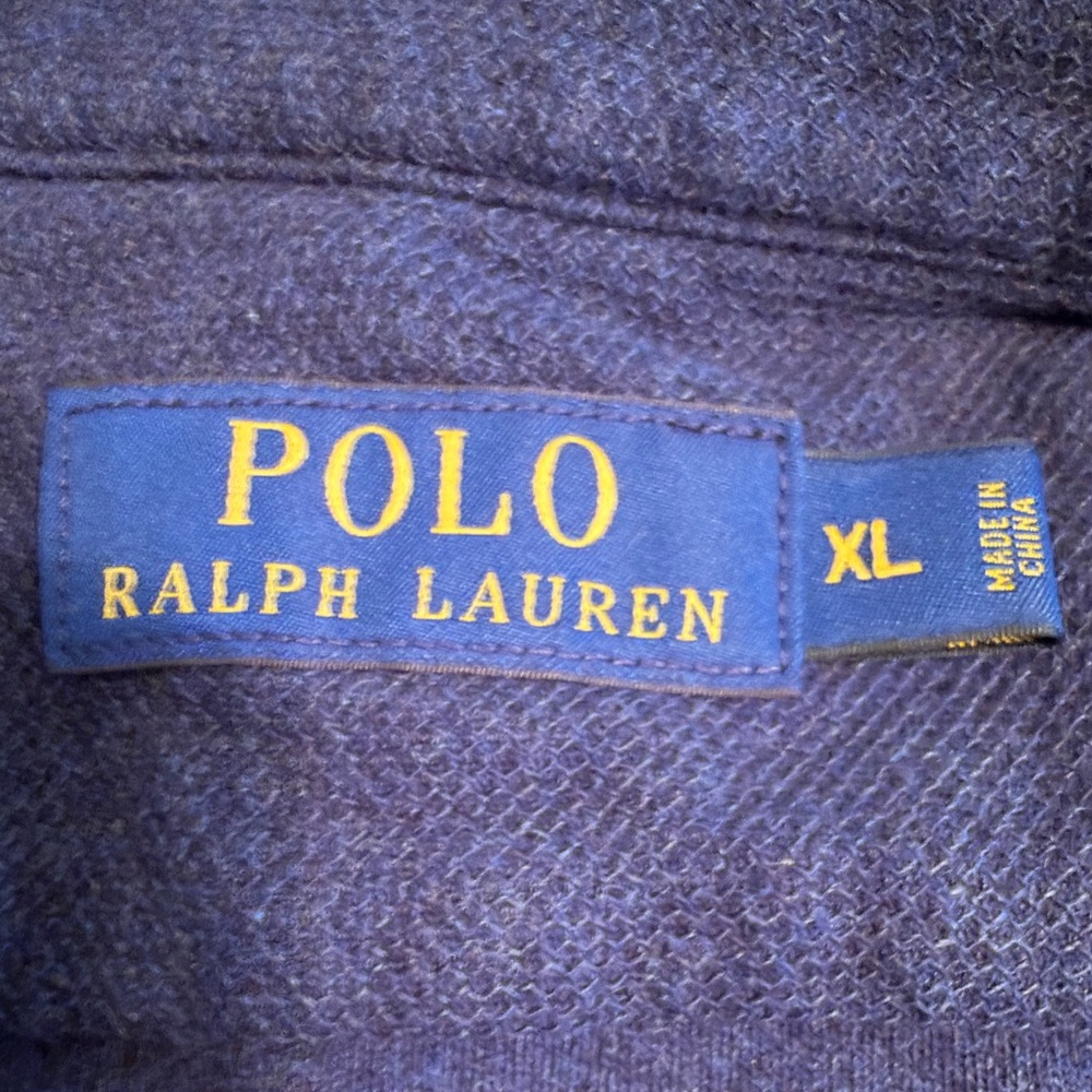 Polo Ralph Lauren EUC Navy Long Sleeve Button Front Shirt XL Classic Fit Cotton - Picture 12 of 14